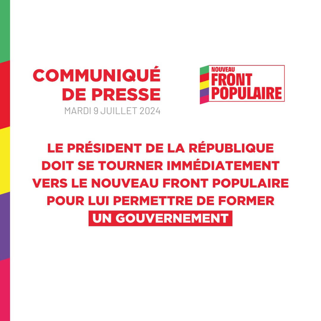 Visuel COMMUNIQUÉ DU NOUVEAU FRONT POPULAIRE