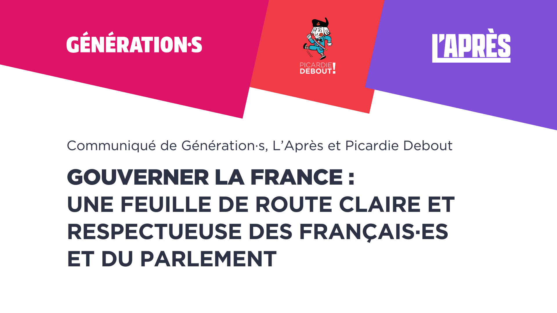 Visuel Gouverner la France : une feuille de route claire et respectueuse des Français·es et du Parlement